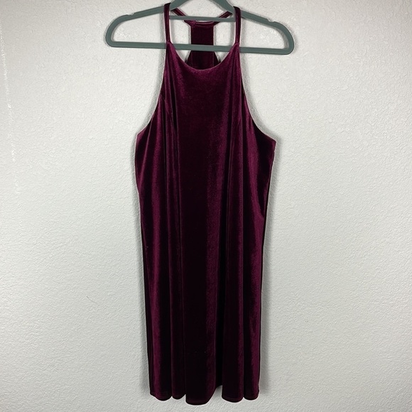 NWT Crosby by Mollie Burch Ellie Velvet Mini Swing Trapeze Dress Cabernet Red M - Picture 5 of 14